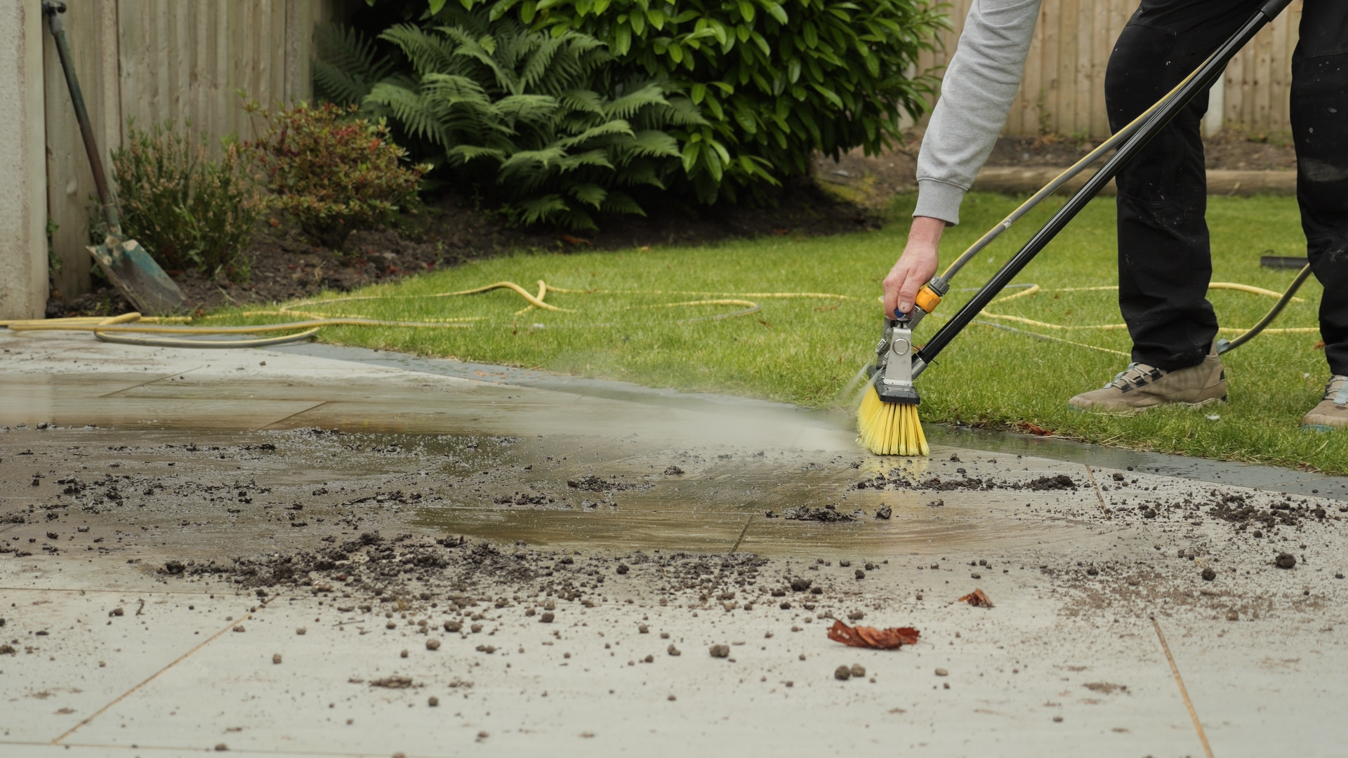 Loosen dirt while you brush