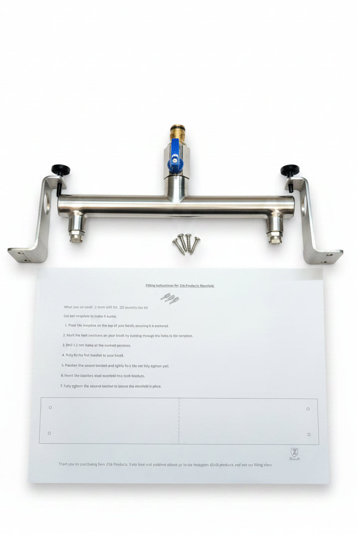 Zilla Stainless Steel Water Manifold – Brush Attachment Accessory